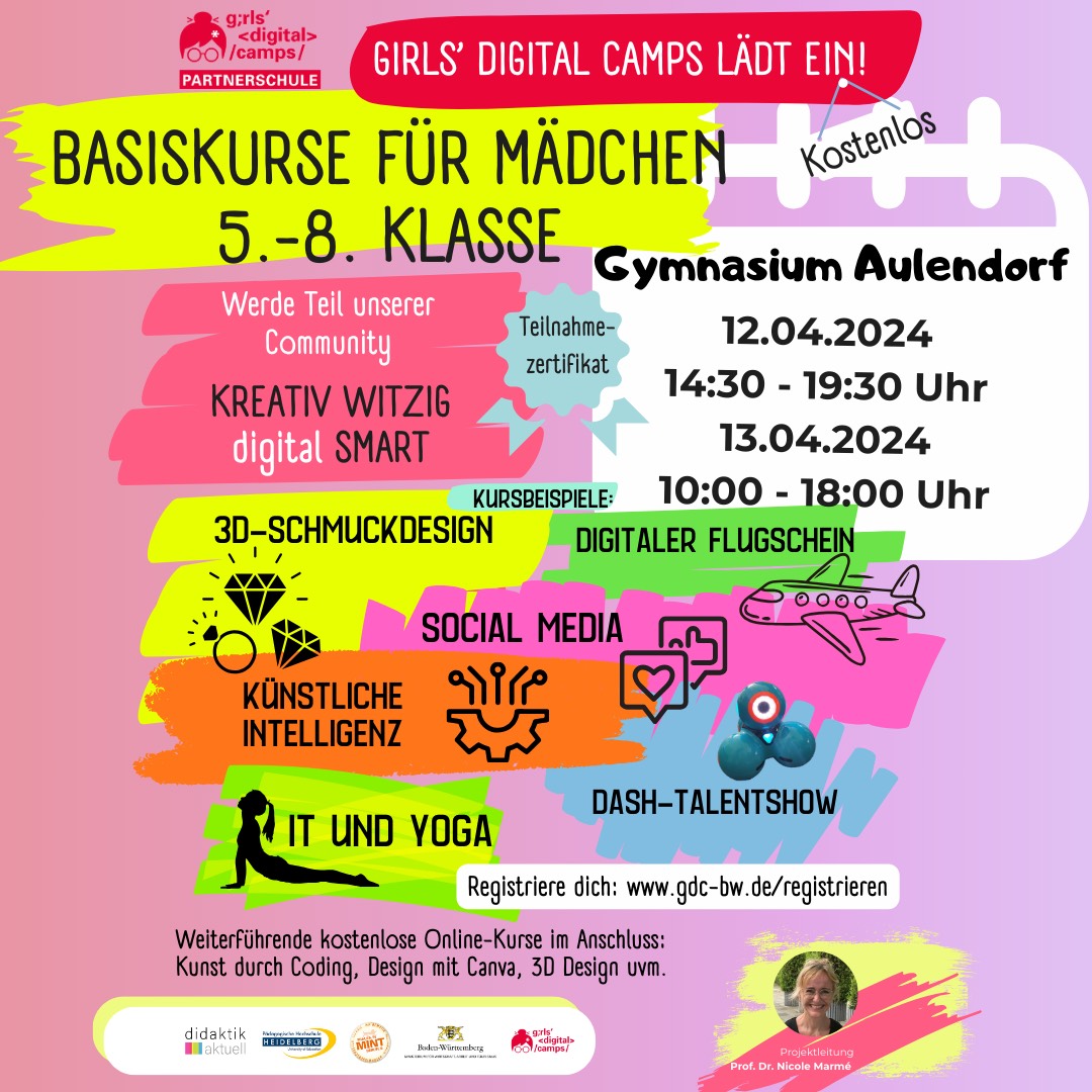 Read more about the article girls‘ digital camps – Ankündigung und Einladung zum Mitmachen
